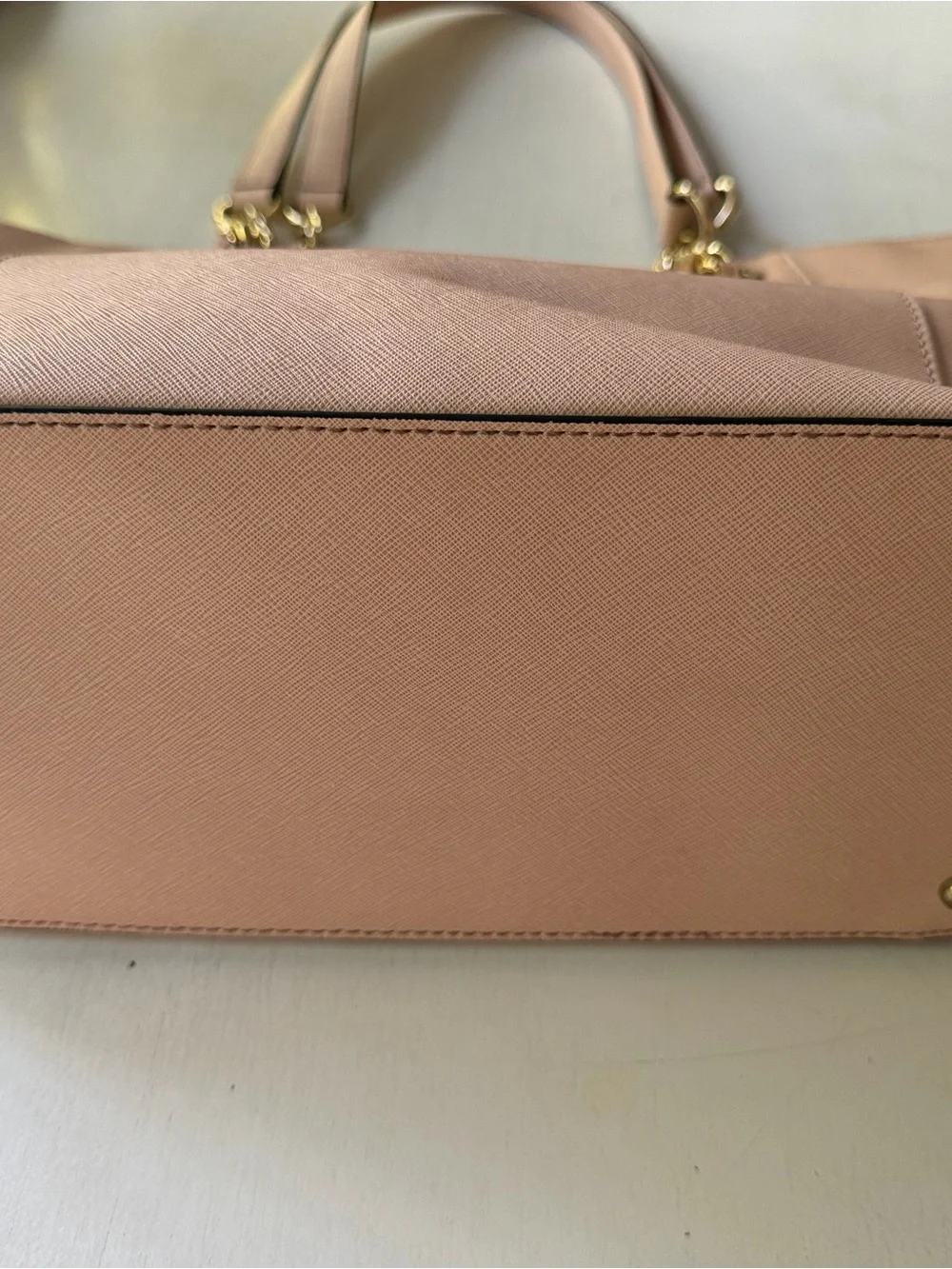 Calvin Klein Peach Tote with Gold Chain Handles